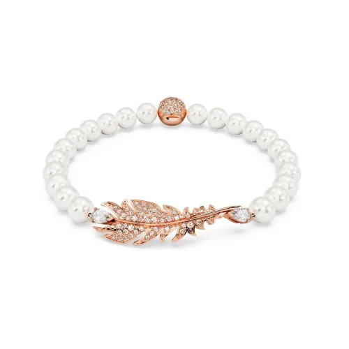 Swarovski Розовое золото Тон Покрытие Браслеты Унисекс Белый