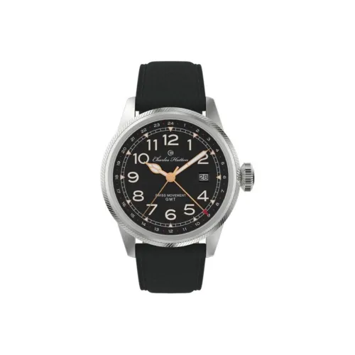 CHARLES HUTTON GMT Collection Мужские часы Кварцевый механизм Кожаный ремешок 43 мм Белый циферблат Часы 81761 9