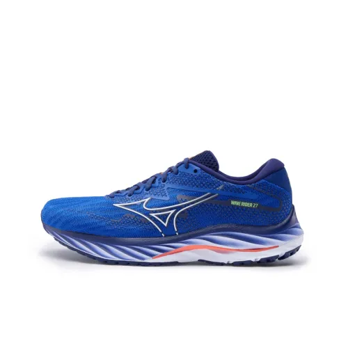 Кроссовки для бега Mizuno Wave Rider 27, низкий топ, синие, мужские