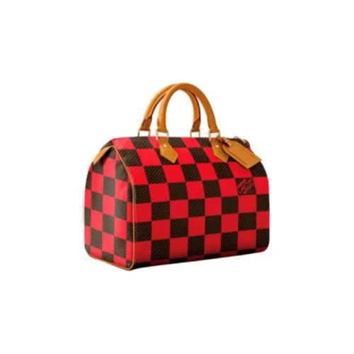 LOUIS VUITTON Speedy Кожа Подушка Сумка Сумка через плечо Сумка Женская Красная