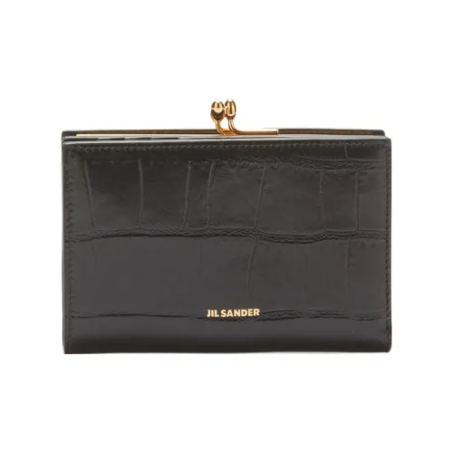 JIL SANDER Телячья кожа Кошелек Маленький Женский Черный