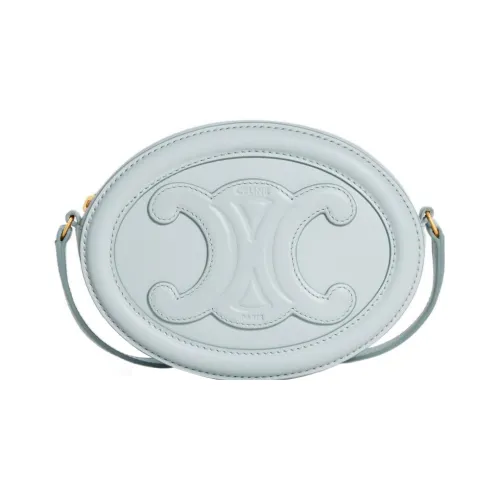 CELINE Triomphe Гладкая коровья кожа Лунный пирог Сумка Кошелек Сумка через плечо Стандартный Женский Нежно-голубой