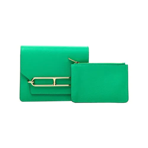HERMES Roulis Evercolor Телячья кожа Свиной нос Мелочь Кошелек Картхолдер Бананка Кошелек Женские 6W Menthe Мятно-зеленый