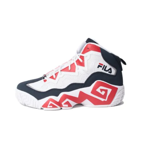 FILA MB Free Guard High Топ Винтажные Баскетбольные Кроссовки Мужские Белый Синий Красный