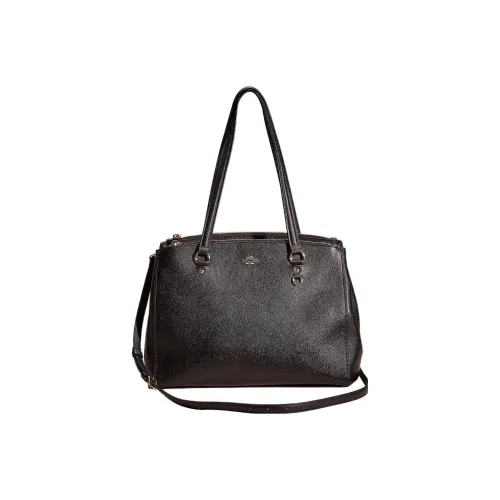 COACH Stanton Крестообразная текстура кожа сумка через плечо большая женская черная