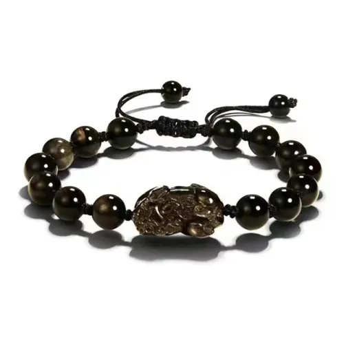 BYTHERE Браслеты из клубничного кварца обсидиан унисекс