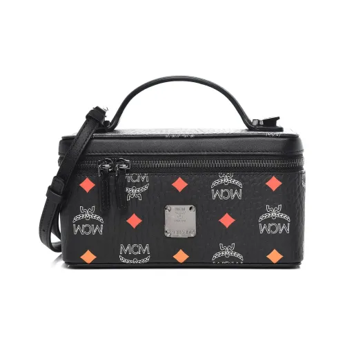 MCM ПУ (полиуретан) Маленькая Сумка Портативная Сумка через плечо Сумка на плечо Женская Черная
