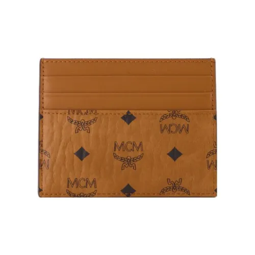 MCM Кожа Держатель для карт Держатель для карт Мини Унисекс Коньячный коричневый