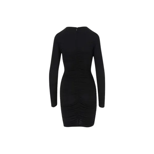 PINKO Черное Женское Длинное Платье с Рукавами