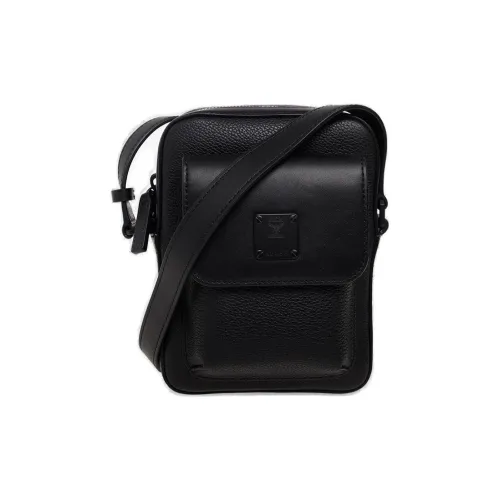 MCM Klassik Visetos Кожа Сумка через плечо Мини Мужская Черная