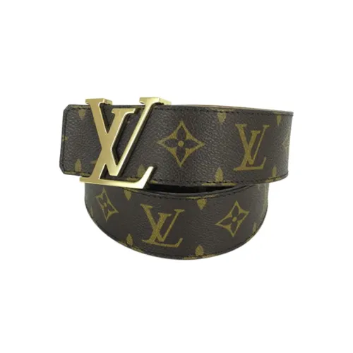 LOUIS VUITTON MONOGRAM LEATHER Ремни Унисекс Коричневый Ширина 4CM