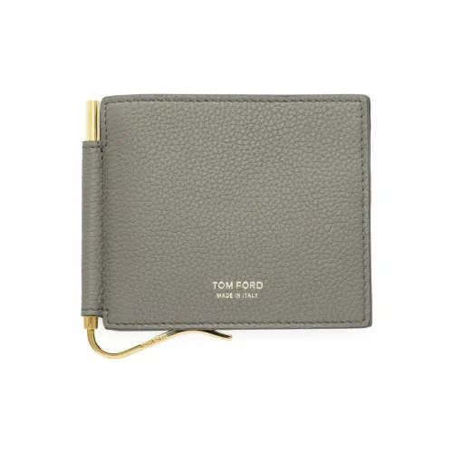 TOM FORD Телячья кожа Кожа Кошелек Мужской Серый Белый
