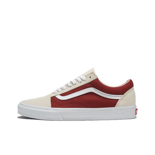 Vans Old Skool Collection Низкие Кроссовки для Скейтбординга Унисекс Бежево-Красные