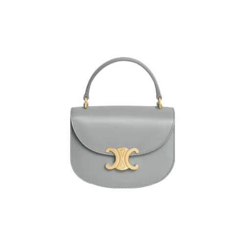 CELINE Triomphe Яркая сумка через плечо из коровьей кожи мини-сумка для женщин жемчужно-синий