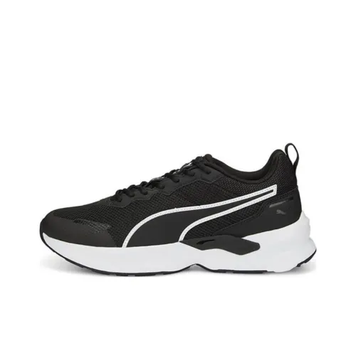 PUMA POWER Runner Low Топ Кэжуал Унисекс Черный Белый