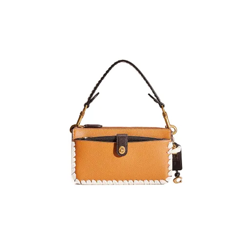 COACH NOA POP Up Кожа Конверт Сумка Маленькая Женская Желтая