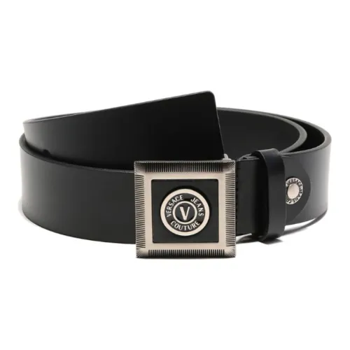 VERSACE JEANS COUTURE SS23 Коровья кожа Триммируемый V Emblem Ремень Ширина 3,8 см Мужской