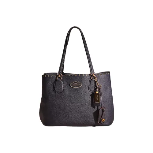 COACH Kitt Кожа Тоут Сумка Сумка для покупок Сумка Сумка через плечо Женская Синяя