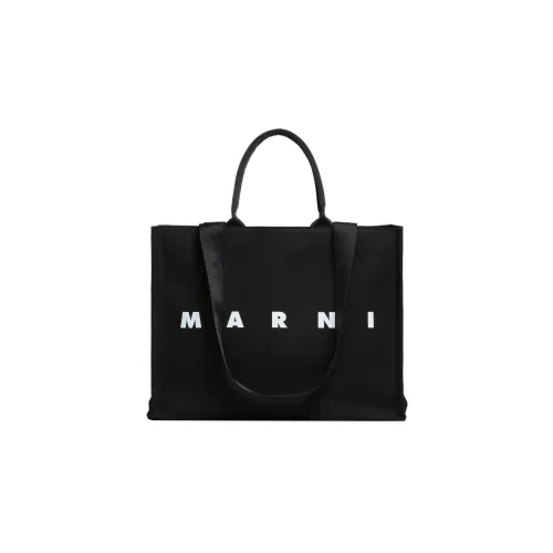 Marni Canvas Bag Tote Bag Shopping Bag Women's Black