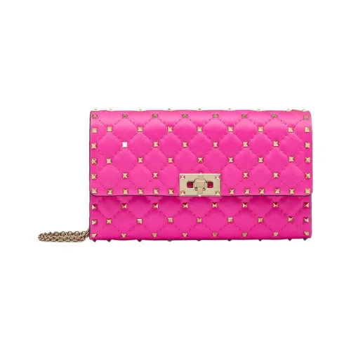 Valentino ROCKSTUD SPIKE Napa Lambskin Crossbody Bag Shoulder Bag Women's Pink Red