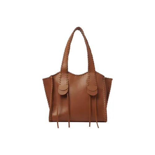 Chloe Mony Bright Calfskin Bag Medium Women's Caramel