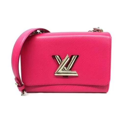 LOUIS VUITTON Twist кожа EPI через плечо сумка среднего размера женская розово-красная