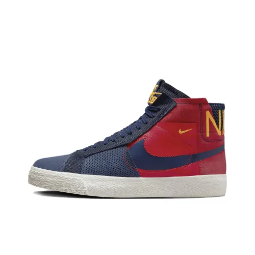 nike SB Zoom Blazer SB Zoom Blazer Slip-resistant Abrasion-resistant MID Top Скейтборд Кроссовки Unisex Красный Синий Желтый