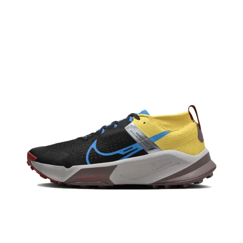 Nike ZoomX Zegama Trail Slip-Resistant Low-Top Беговые кроссовки Мужские Черные Желтые