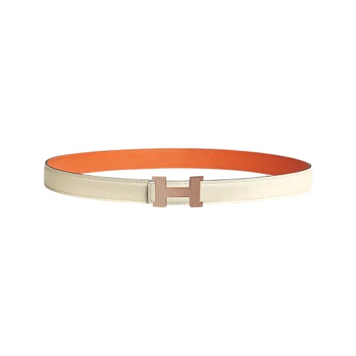 HERMES Mini Constance Коровья кожа Ремни Женские Белые Ширина 2,4CM