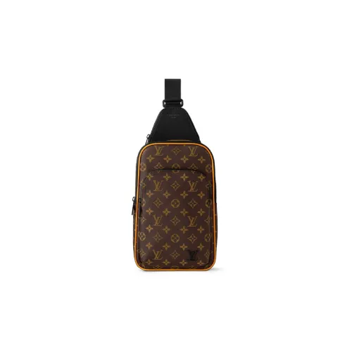LOUIS VUITTON Avenue Покрытый холст Sling Сумка Мужская Коричневая