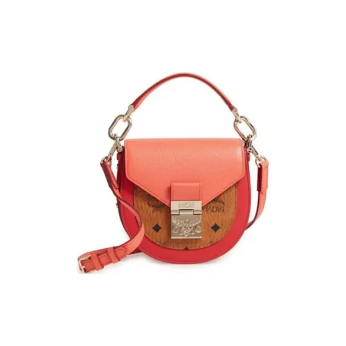 MCM Patricia Visetos Искусственная кожа Седло Сумка Сумка через плечо Мини Женская Апельсин