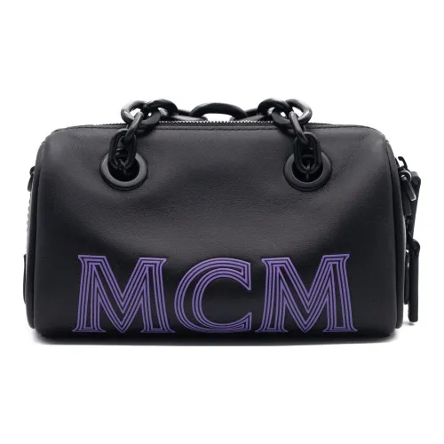 MCM Boston Сумка из кожи Подушка Сумка Сумка через плечо Сумка мини Женская Черная