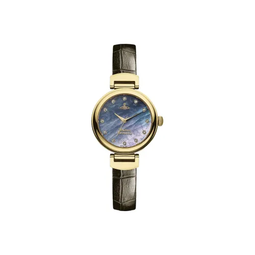 Vivienne Westwood часы на запястье Кварцевый механизм Натуральная кожа Ремешок Мать жемчуга Циферблат