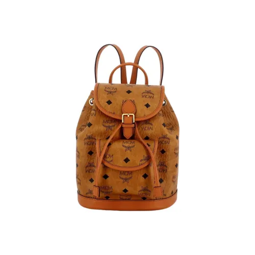 MCM PVC Поливинилхлорид Рюкзак Обычный Мужской Коньяк