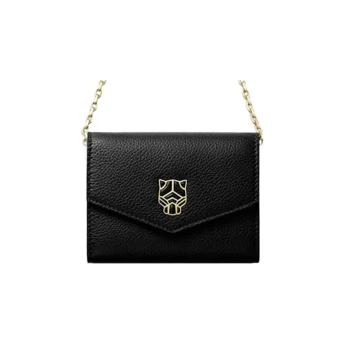 Cartier Кожаные Аксессуары Panthère De Cartier, Cумка-кошелек На Цепочке, Модель "мини" Зернистая Телячья Кожа Черного Цвета