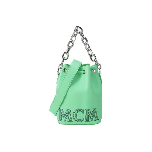 MCM Кожа Сумка-ведро Сумка через плечо Мини Женская Зеленая