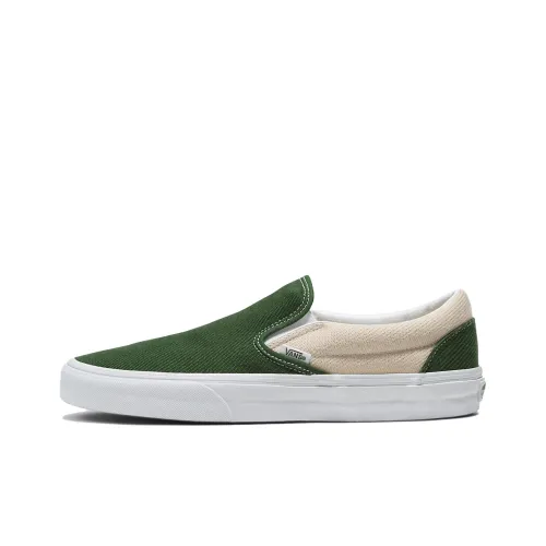 Vans Slip On Series Low Топ Скейтборд Кроссовки Унисекс Зеленый Бежевый