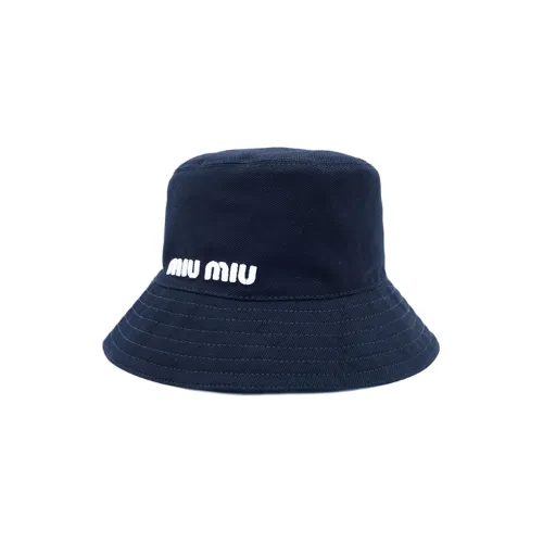 MIU MIU Cotton Bucket Hats Темно-синий Женские