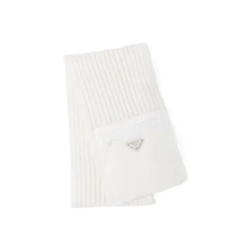 PRADA Шарфы из шерсти Wool Knit Белый Унисекс