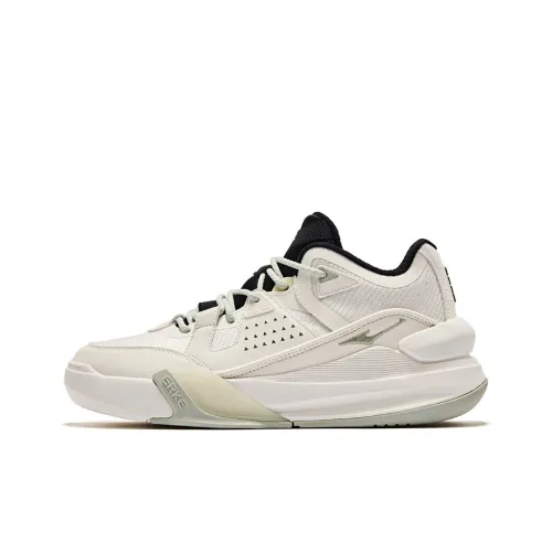 Erke Domination Slip-Resistant Abrasion-Resistant Low-Top Skateboard Shoes Women's Ivory White Jet Black