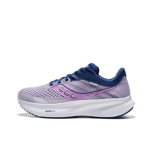 Saucony Ride 16 Slip-Resistant Низкий Топ Тренировочные Беговые Кроссовки Женские Фиолетово-Синие