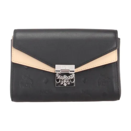 MCM Millie Visetos ПВХ Конверт Сумка Сумка через плечо Маленькая Женская Песочная и Черная