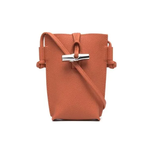 LONGCHAMP Roseau Коровья кожа Одно плечо Через плечо Чехол для телефона Женские Оранжево-красный