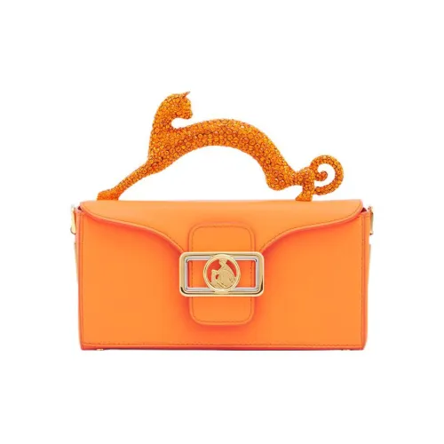 Lanvin Pencil Коровья кожа Сумка через плечо Сумка Женская Ярко-оранжевая