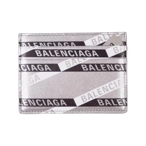 Balenciaga Рельефная Телячья Кожа Держатель для Карт Женская Серебряная