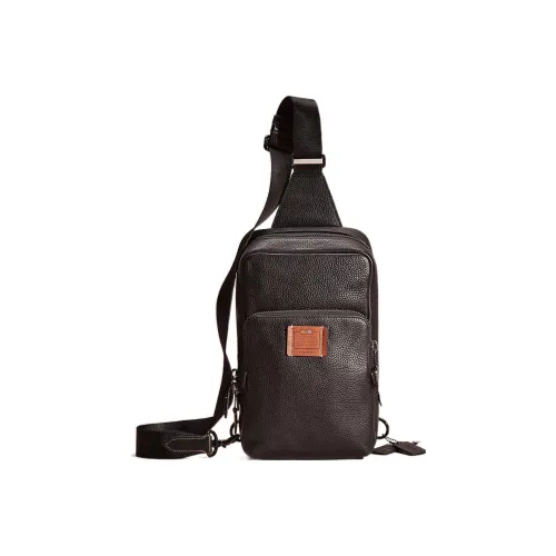 COACH Gotham Коровья кожа Sling Сумка Сумка через плечо Маленькая Мужская Черная