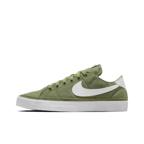 Nike Court Legacy Холст Слип-резистентный Аbrasion-резистентный Низкий Топ Скейтбординг Мужской Зеленый