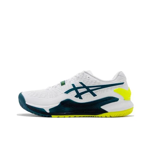 Asics Gel Resolution 9 Low Топ Теннисные Кроссовки Мужские Белые Синие