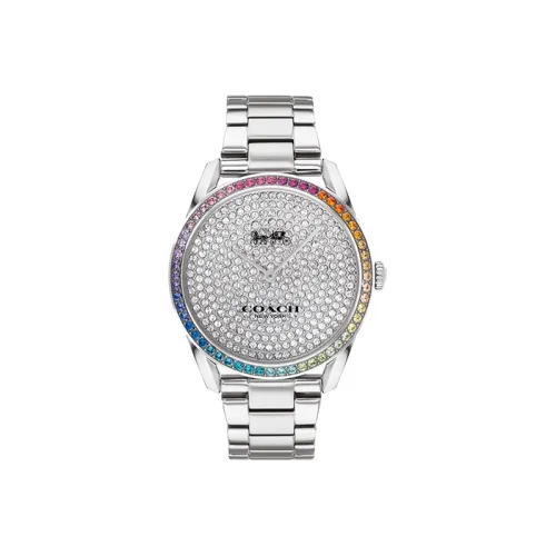 COACH PRESTON Collection Женские часы Кварцевый механизм Ремешок из нержавеющей стали 36 мм Серебристый циферблат