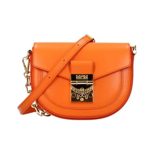 MCM Patricia Visetos Кожа Сумка через плечо Мини Женская Ярко-оранжевая